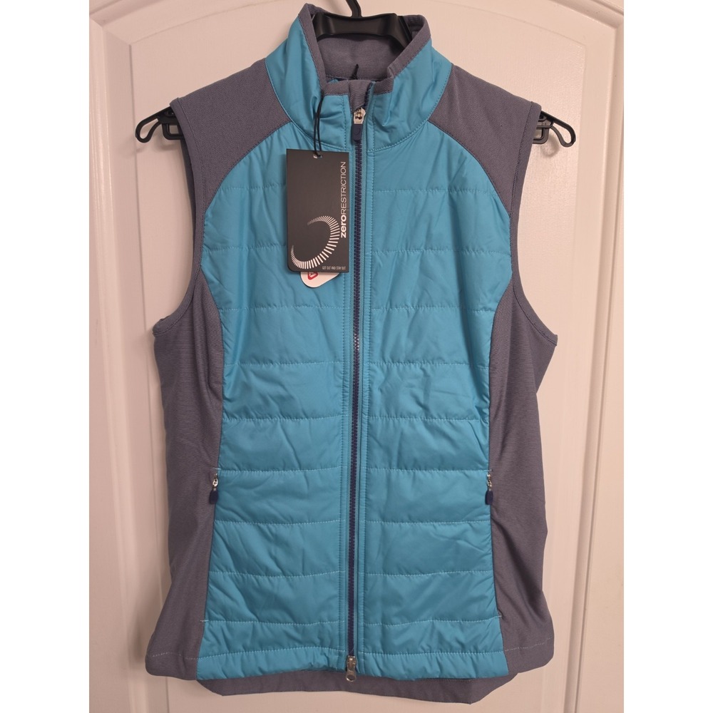 Women's Zero Restriction Pink And Gray Golf Vest Size Small